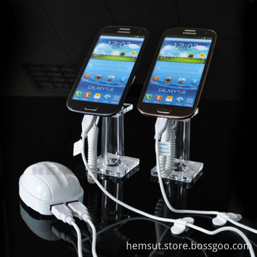 2 USB ports security alarm display stand, alarm system, anti-theft and charging